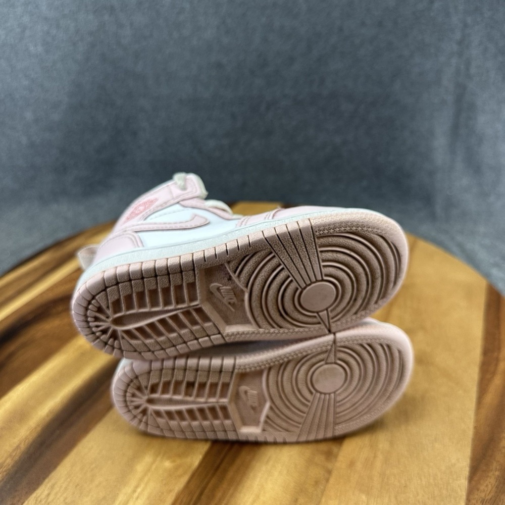 Nike Air Jordan 1 Mid Pink Foam/White Toddler Sneakers DQ8425-608 Size 8C - Picture 9 of 11
